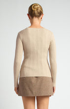 Load image into Gallery viewer, Asymmetric Pearlescent Button Detail Knit Top
