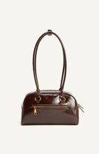 Load image into Gallery viewer, Patent Vegan Leather East West Shoulder Bag with Double Pockets
