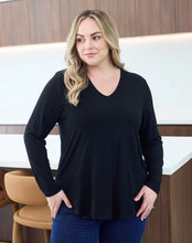Load image into Gallery viewer, Laney V Neck Tee - Black
