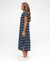 Load image into Gallery viewer, Navy and White Collared Dress

