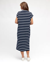 Load image into Gallery viewer, Navy and White Collared Dress
