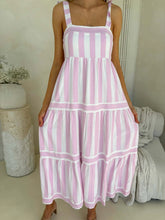 Load image into Gallery viewer, Cleo Stripe Tie Maxi - Light Orchid Stripe
