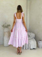 Load image into Gallery viewer, Cleo Stripe Tie Maxi - Light Orchid Stripe
