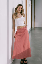 Load image into Gallery viewer, Gingham check a-line maxi skirt red/white
