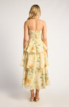 Load image into Gallery viewer, Wispy Florals Tiered Hem Midi Dress With Beaded Strap Details
