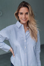 Load image into Gallery viewer, Blue and Whitt Cotton Shirt

