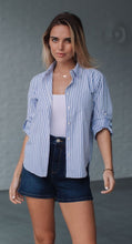 Load image into Gallery viewer, Blue and Whitt Cotton Shirt

