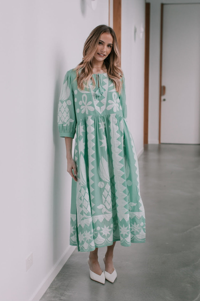 Cotton Patchwork Maxi Dress