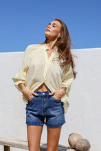 Load image into Gallery viewer, Sorrento Stripe Cuff Shirt - Lemon and White
