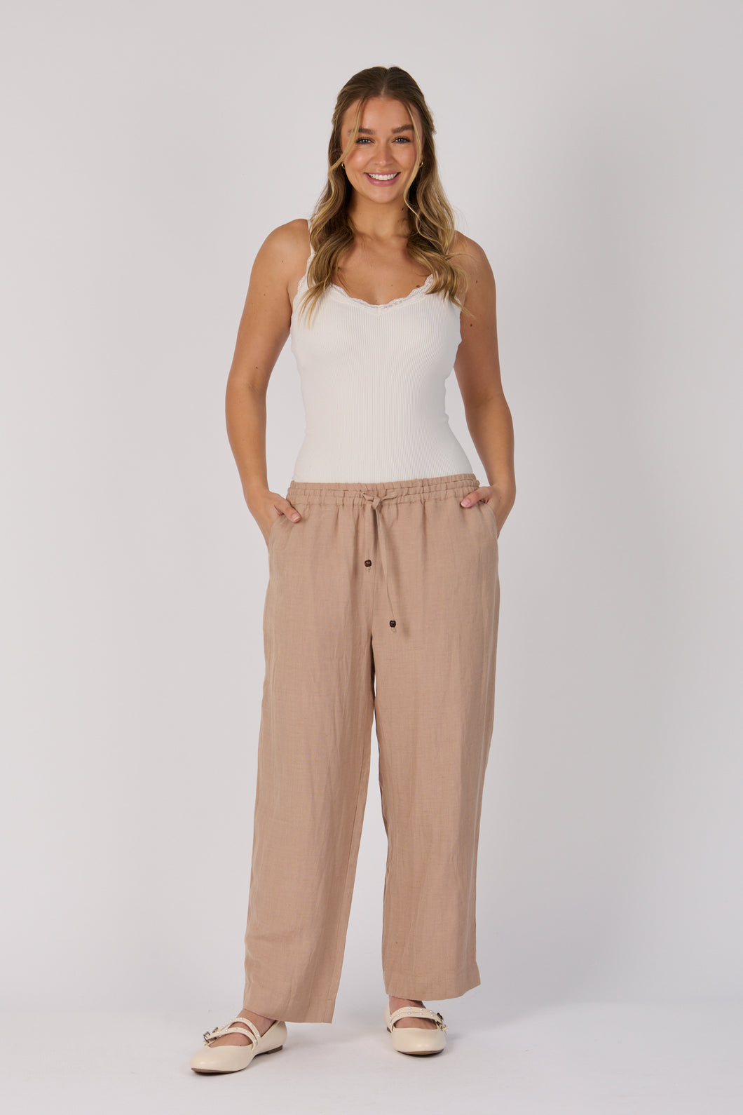 Relaxed Drawcord Pant - Taupe