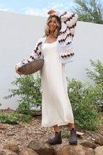 Load image into Gallery viewer, Tellulah Chunky Knit Cardigan- Chocolate/ Blue
