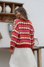 Load image into Gallery viewer, Tellulah Chunky Knit Cardigan- Pink/ Red

