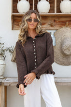 Load image into Gallery viewer, Wool Blend Cardigan- Chocolate
