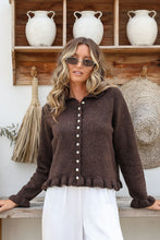 Load image into Gallery viewer, Wool Blend Cardigan- Chocolate
