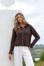Load image into Gallery viewer, Wool Blend Cardigan- Chocolate
