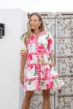 Load image into Gallery viewer, Pink Floral Linen Blend Dress
