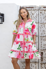 Load image into Gallery viewer, Pink Floral Linen Blend Dress

