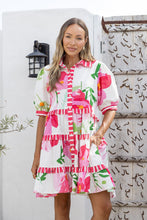 Load image into Gallery viewer, Pink Floral Linen Blend Dress
