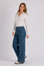 Load image into Gallery viewer, Patch Pocket Jeans - Mid Blue

