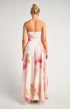 Load image into Gallery viewer, Floral Strapless Maxi Dress With Waist Tie
