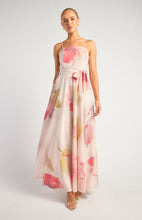 Load image into Gallery viewer, Floral Strapless Maxi Dress With Waist Tie
