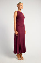 Load image into Gallery viewer, Knit Pleated A-Line Skirt - Merlot
