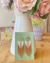 Load image into Gallery viewer, Handmade Beaded Earrings with Lotus Charm
