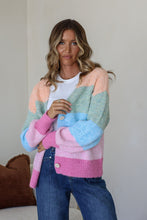 Load image into Gallery viewer, Cali Stripe Cardigan - Sage/ blue/ pink
