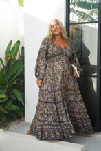 Load image into Gallery viewer, Eclectic Bohemian Fortune Teller Maxidress Charcoal
