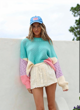 Load image into Gallery viewer, Penelope Knit Jumper / green/pink/cream
