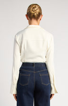 Load image into Gallery viewer, Double Button Detail Flare Cuff Satin Shirt
