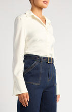 Load image into Gallery viewer, Double Button Detail Flare Cuff Satin Shirt
