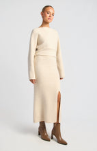 Load image into Gallery viewer, Boat Neckline Fluffy Relax Fit Knit Top - Oatmeal

