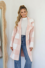 Load image into Gallery viewer, Kentucky Check Coatigan - Blush / White
