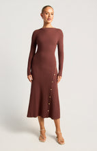 Load image into Gallery viewer, Asymmetric Button Up Hem Details Knit Dress
