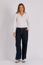 Load image into Gallery viewer, Wide Leg Jeans - Dark Blue Wash
