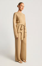 Load image into Gallery viewer, Boat Neckline Relax Fit Knit Top - Camel
