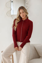 Load image into Gallery viewer, Darling Mayfair Rib Knit Top – Wine
