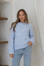 Load image into Gallery viewer, Iris Chunky Knit Jumper - Blue / White
