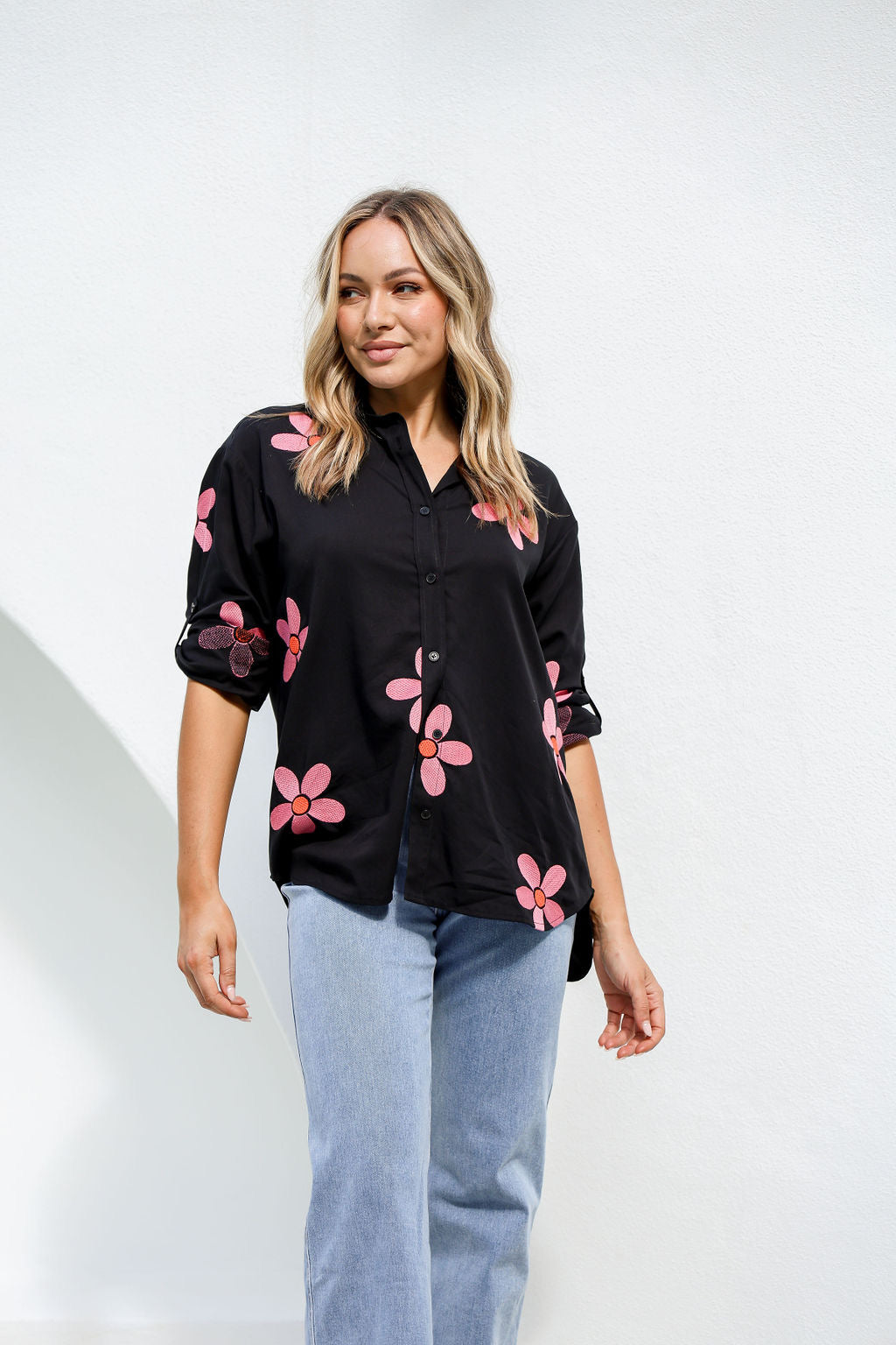 Sangria Daisy Shirt - Black