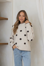 Load image into Gallery viewer, Penny Polka Knit Jumper - Latte / Chocolate
