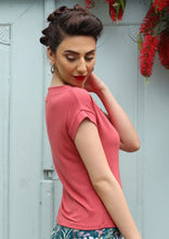 Load image into Gallery viewer, Wide Neck Mod Top Rose Pink
