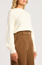 Load image into Gallery viewer, Gradient Cable Knit Textured Sweater - White
