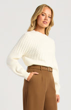 Load image into Gallery viewer, Gradient Cable Knit Textured Sweater - White
