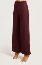 Load image into Gallery viewer, Gold Buckle Belt Detail Straight Leg Pants - Burgundy
