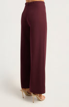 Load image into Gallery viewer, Gold Buckle Belt Detail Straight Leg Pants - Burgundy
