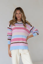 Load image into Gallery viewer, Chalet Stripe Slouch Knit – Blue/Pink/Butter
