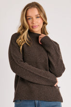Load image into Gallery viewer, Mock Neck Seam Detail Jumper - Dark Chocolate
