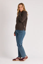 Load image into Gallery viewer, Mock Neck Seam Detail Jumper - Dark Chocolate
