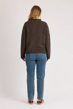 Load image into Gallery viewer, Mock Neck Seam Detail Jumper - Dark Chocolate
